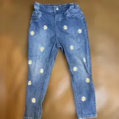 H&M 花柄刺繍デニムパンツ 110