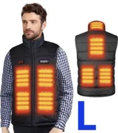 電熱ベスト 前後8箇所発熱 3段温度調整 前後独立温度設定可能 電熱