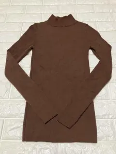 無印良品　ブラウン 薄手タートルネック ニットセーター Sサイズ