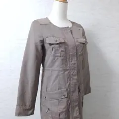 NATURAL BEAUTY BASIC ノーカラーミリタリーコート ＊