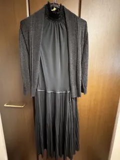 COMME CA ISM ワンピース黒 長袖 ハイネック ボレロ　クリーニング済