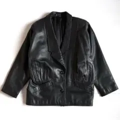 美品 高級 M&J lamb leather ラムレザー テーラードジャケット