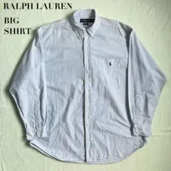 90s 香港製 RALPH LAUREN BIG SHIRT ストライプシャツ