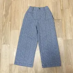 PINK-latteチェック柄 ワイドパンツ