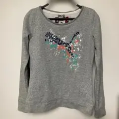 Puma グレー クルーネック トレーナー　レディースM
