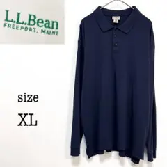 l.l.bean pima cotton ls navy polo