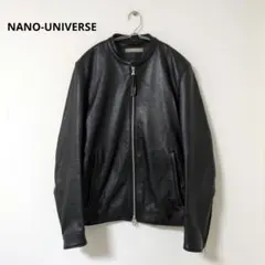 ✨美品ナノユニバース 羊革 レザー フライトジャケット MA-1 ネイビー
