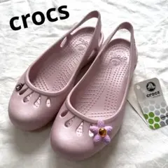 未使用　crocs クロックス マリンディ フラット ピンク　22 W6のサムネイル