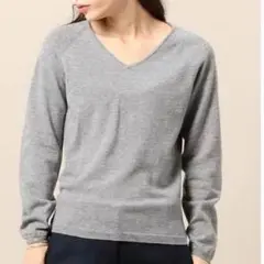 ビューティ&ユース UNITED ARROWS ラメVネックニット オフホワイト