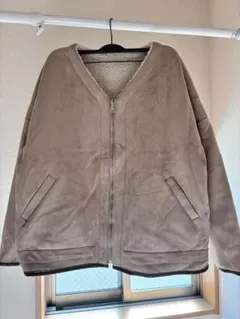 リバーシブル ムートンコート ブラウン ホワイト