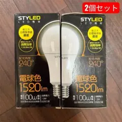 スタイルドLED電球 100W相当 E26 1520ルーメン 電球色 2個セット