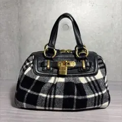 バーバリー ハンドバッグ トートバッグ ウール チェーン チェック