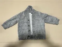 H&M グレー カーディガン 6-9M 肘パッチ付き