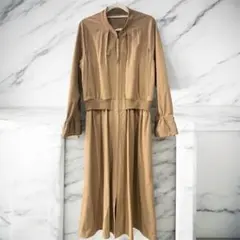 レキップヨシイエイナバ　シャツワンピース　キャメル　ベージュ　レディース　M