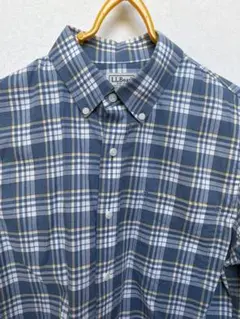 L.L.Bean ネイビー系チェック ボタンダウンシャツ　美品