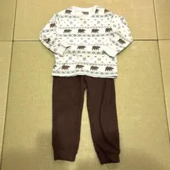 ユニクロ　120 クマ柄 フリースパジャマ セット
