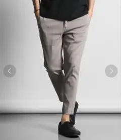 【定価12,100円】超伸縮 麻混「ガムストレッチ」製品染め スキニーチノパンS