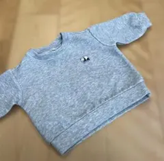 無印良品 あたまするっと 二重編み刺繍 スウェットシャツ 動物 90 パンダ