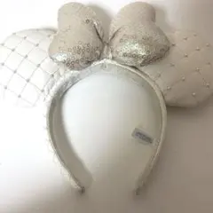 Disney ディズニー　カチューシャ　ホワイトパールキルティング（ミニー）