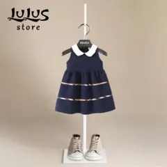 ジャンパースカートネイビー丸襟ふんわりワンピース厚手春秋上品面接発表会フォーマル