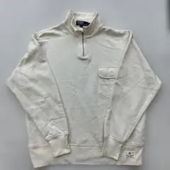 90s ポロラルフローレン ハーフジップスウェット L 白 ポロスポーツ