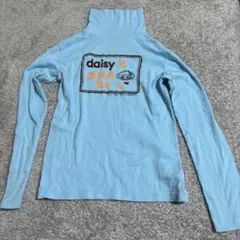 水色タートルネック長袖カットソー