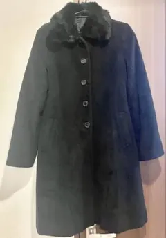 【2月中のみ値下げ】襟元ファー Aラインコート 黒