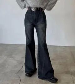 PAGEBOY ページボーイ スリムレッグフレアデニム グレー Mサイズ