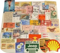 ステッカー色々 大量 防水ステッカー　切符 切手 車関連 スーツケース スマホ