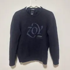 ZOY 紺色クルーネックセーター ロゴプリント