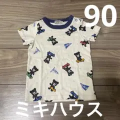 ミキハウス　ダブルビー　Tシャツ　miki house 男の子　黒くま　総柄