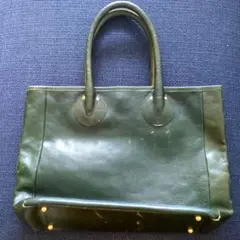 russet ダークグリーン レザートートバッグ