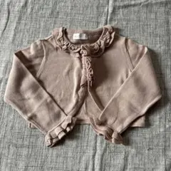 フリル付きカーディガン ピンク