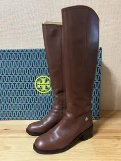 a95/未使用級★TORY BURCHトリーバーチ ロングブーツ レザー/23㎝