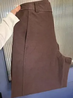 ユニクロ　ジャージーバレルレッグパンツ　ダークブラウン　M