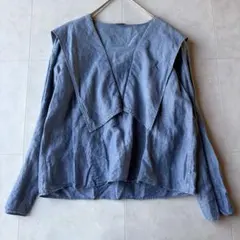 スティーブンアラン セーラーカラー リネン混 ブラウス M