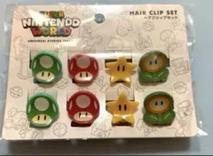 USJ 限定★スーパーマリオ　アイテム柄　ヘアクリップセット　新品　ニンテンドー