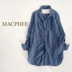 マカフィー トゥモローランド デニムトップス ショート丈 七分袖レース 