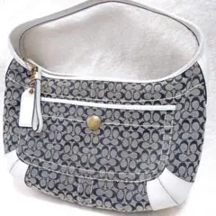 COACH Signature OneShoulder ブラック ホワイト