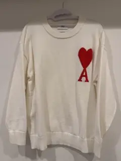 【極美品】AMI PARIS アミパリス ビッグハートロゴ ニット セーター Mのサムネイル