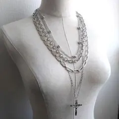 平成ギャル y2k グランジ 十字架 4連 ネックレス クロス パンク 3way