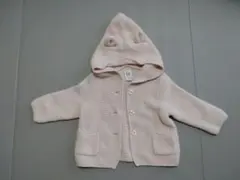 BabyGAP　フード付き　ニットカーディガン　60　ベビー　ピンク　羽織　防寒