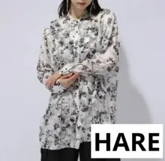 長袖 シアーシャツ 花柄 HARE