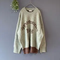 ローリーズファーム［F］完売品◎美品◎大人ナチュラル◎ビッグシルエットロゴニット