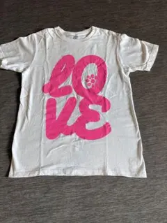 clap 半袖 Tシャツ ホワイト ピンク LOVEロゴのサムネイル