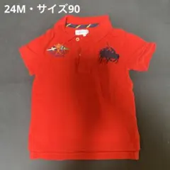 【美品】　ラルフローレン・赤ポロシャツ　サイズ90