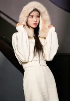 ⭐️ダーリッチ⭐️フードファースウェットセットアップ(アイボリー)