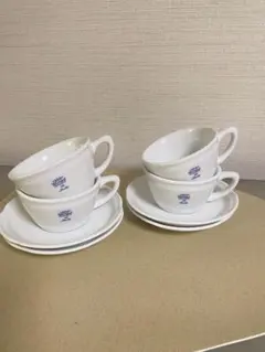 リチャードジノリ★ボンジョルノ ブルーロゴ デザート皿 約20cm 4枚セット Richard Ginori - リチャードジノリ ボンジョルノ ブルーロゴ 廃盤の