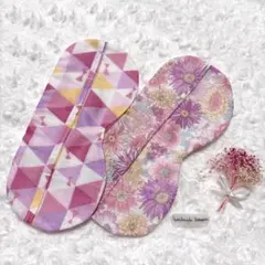 即購入OK☆あずきのチカラ目もと用カバー 綿100%Wガーゼ　大きな花柄ピンク