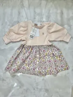 petit main 花柄　長袖ワンピース 80